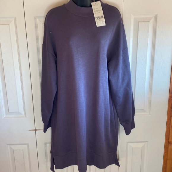 Sweaty Betty One & Done NWT Long Sleeve mock neck Organic Cotton Sweat Dress med - Picture 3 of 11